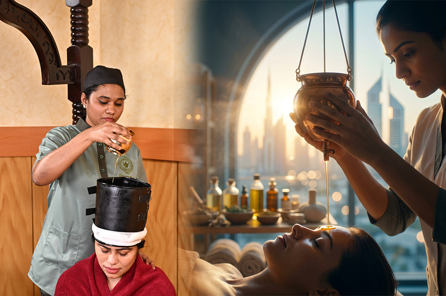 Ayurvedic treatment therapy in Dubai with traditional Kerala Ayurveda healing techniques.