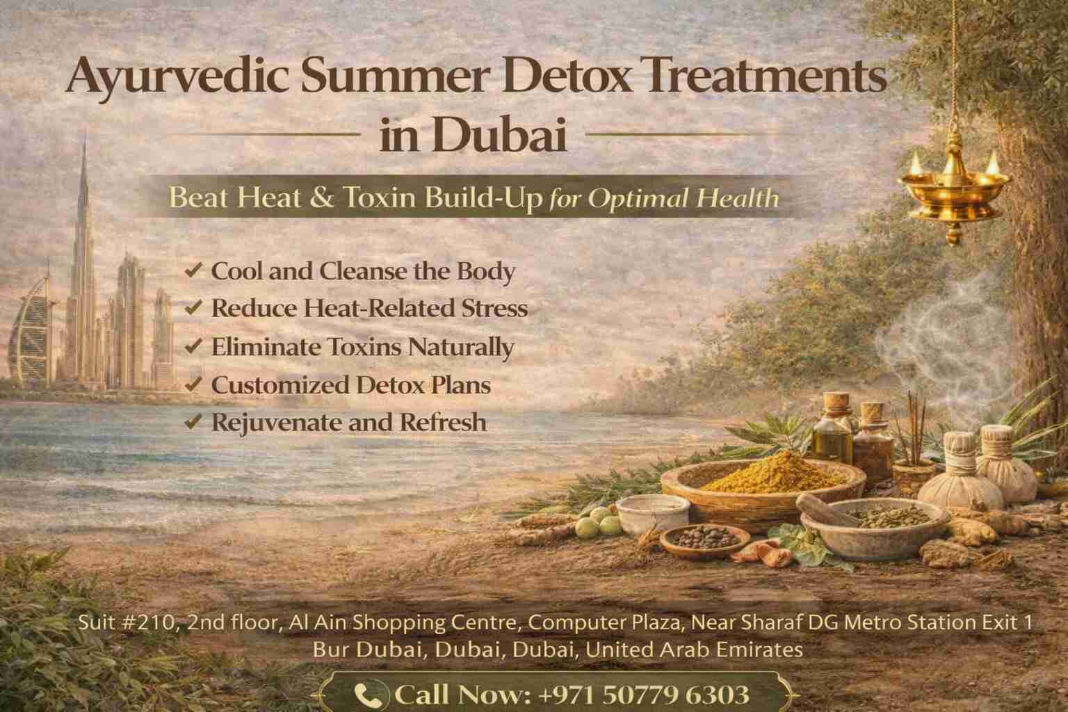 Panchakarma for summer detox in Dubai with Ayurvedic therapy to reduce body heat and remove toxins